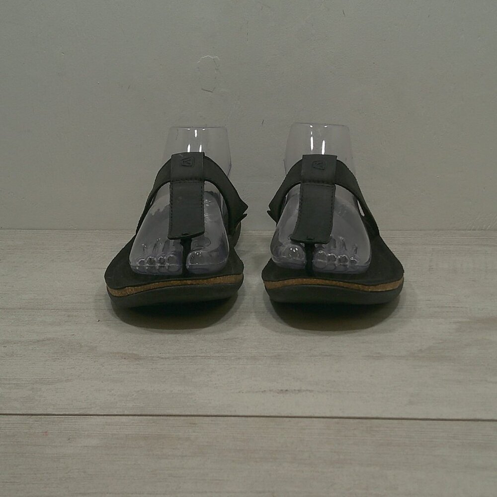 Keen Ana Cortez Leather Relaxed Casual Comfort Flip Flop Sandal Black Size 10 - Picture 2 of 13